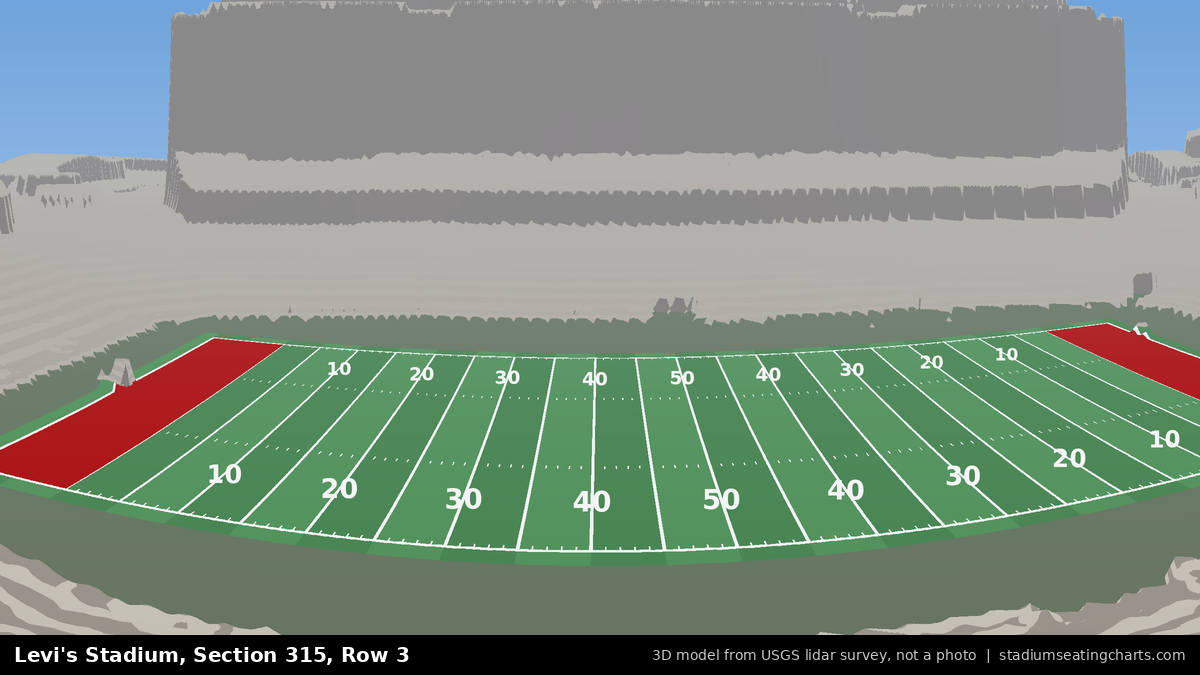 View from Levi's Stadium Section 315, Row 3, looking toward the field