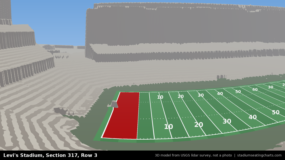 View from Levi's Stadium Section 317, Row 3, looking toward the field