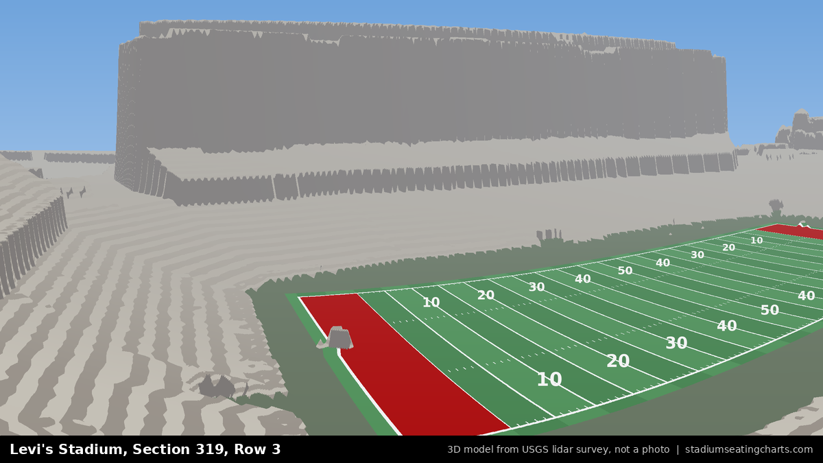 View from Levi's Stadium Section 319, Row 3, looking toward the field