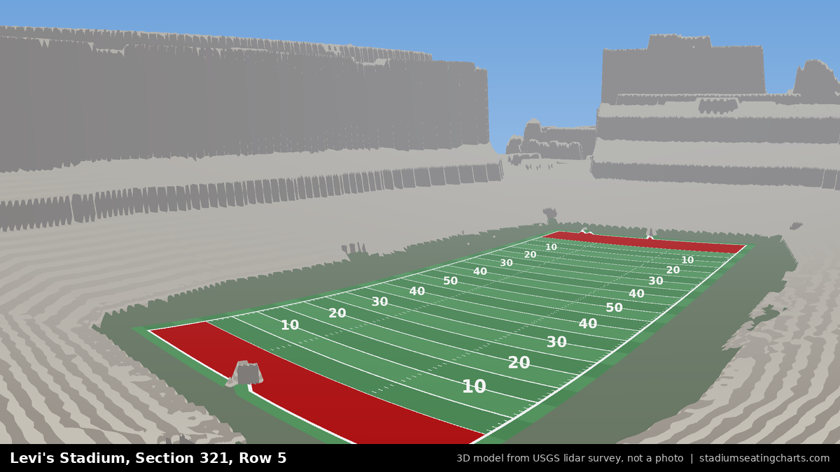 View from Levi's Stadium Section 321, Row 5, looking toward the field