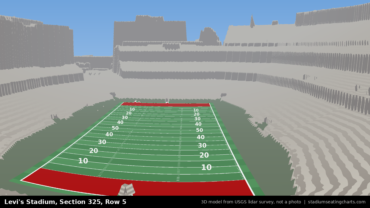 View from Levi's Stadium Section 325, Row 5, looking toward the field