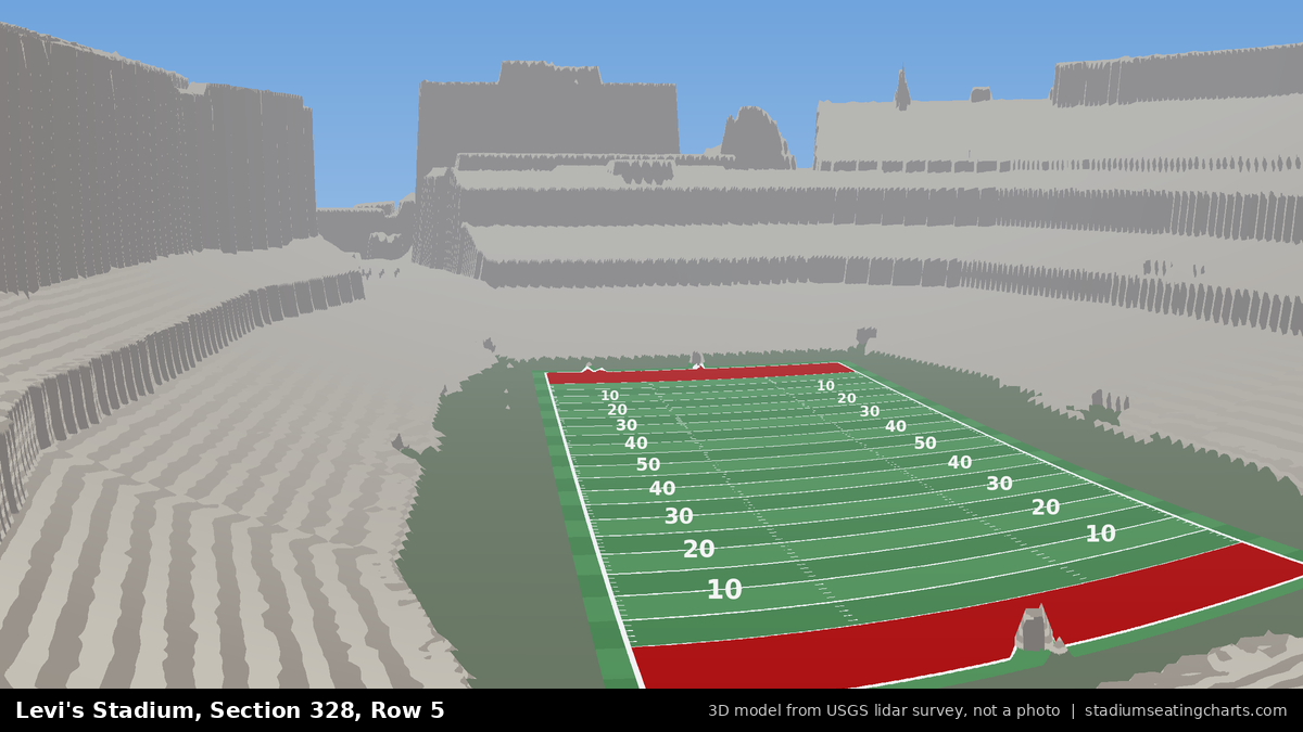 View from Levi's Stadium Section 328, Row 5, looking toward the field