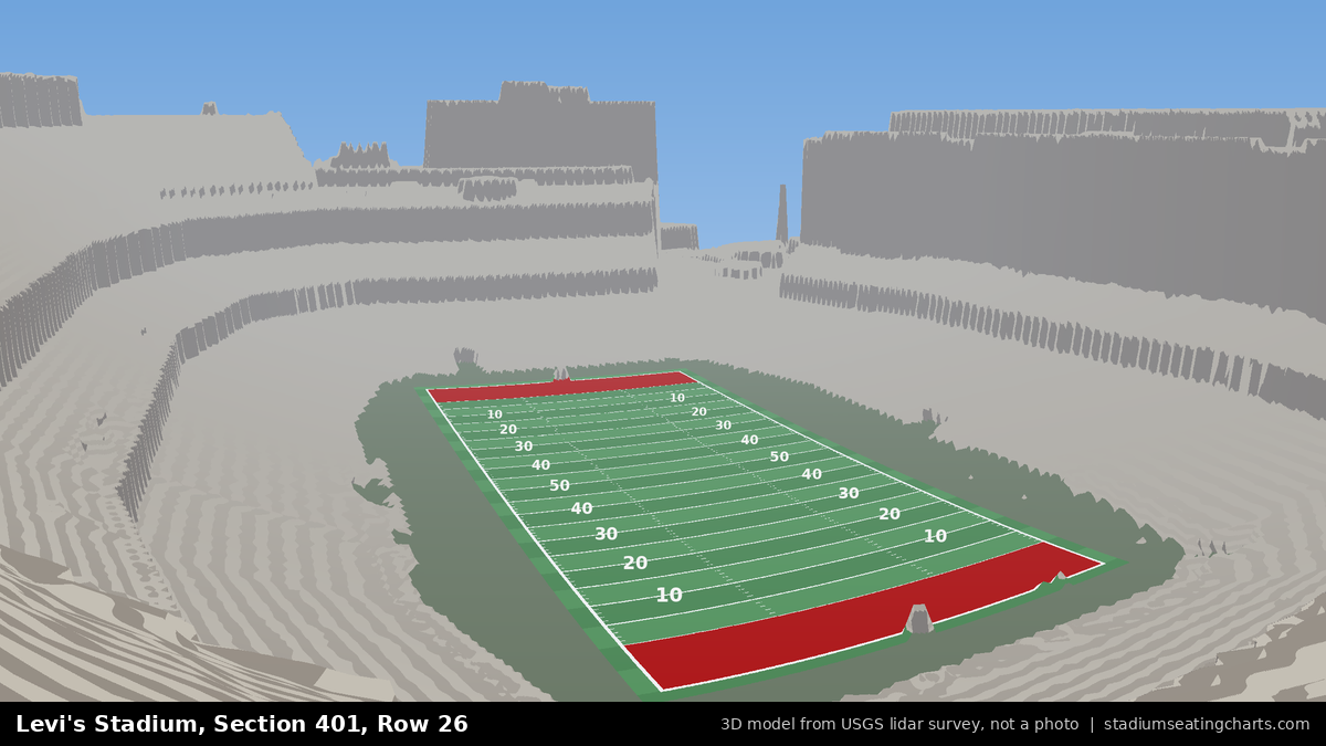 View from Levi's Stadium Section 401, Row 26, looking toward the field