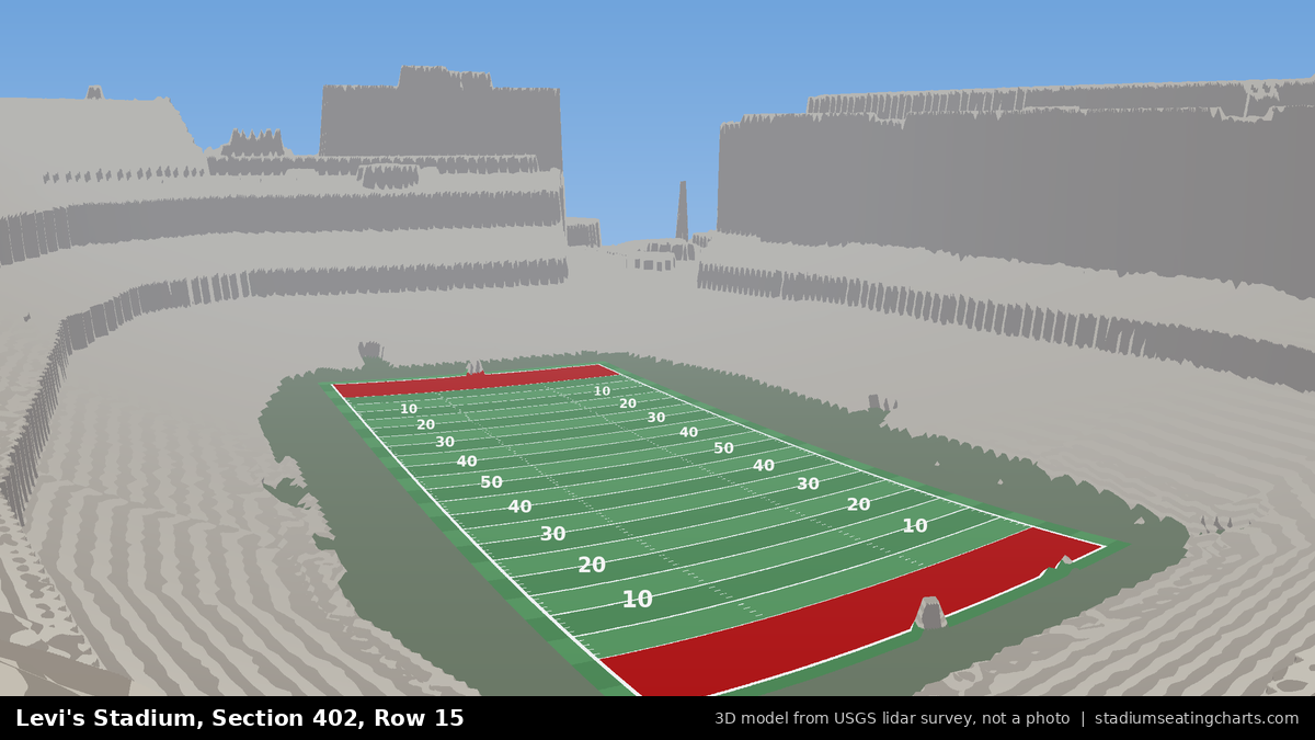 View from Levi's Stadium Section 402, Row 15, looking toward the field
