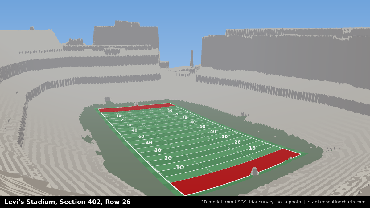 View from Levi's Stadium Section 402, Row 26, looking toward the field