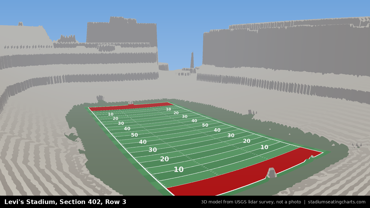 View from Levi's Stadium Section 402, Row 3, looking toward the field