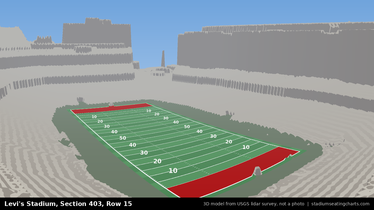 View from Levi's Stadium Section 403, Row 15, looking toward the field