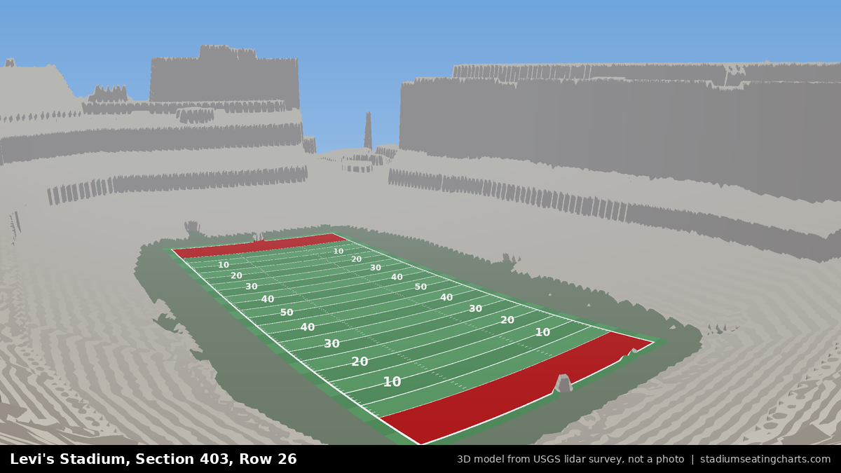 View from Levi's Stadium Section 403, Row 26, looking toward the field