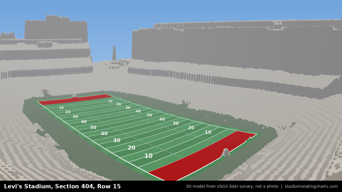 View from Levi's Stadium Section 404, Row 15, looking toward the field