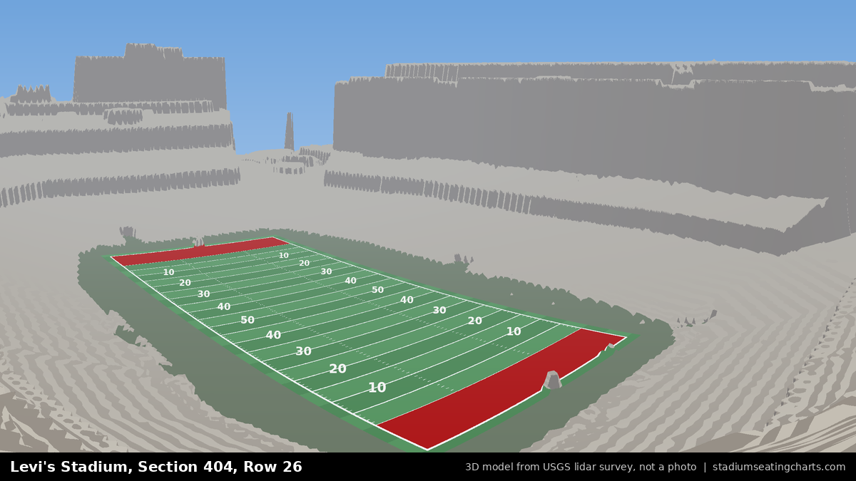 View from Levi's Stadium Section 404, Row 26, looking toward the field