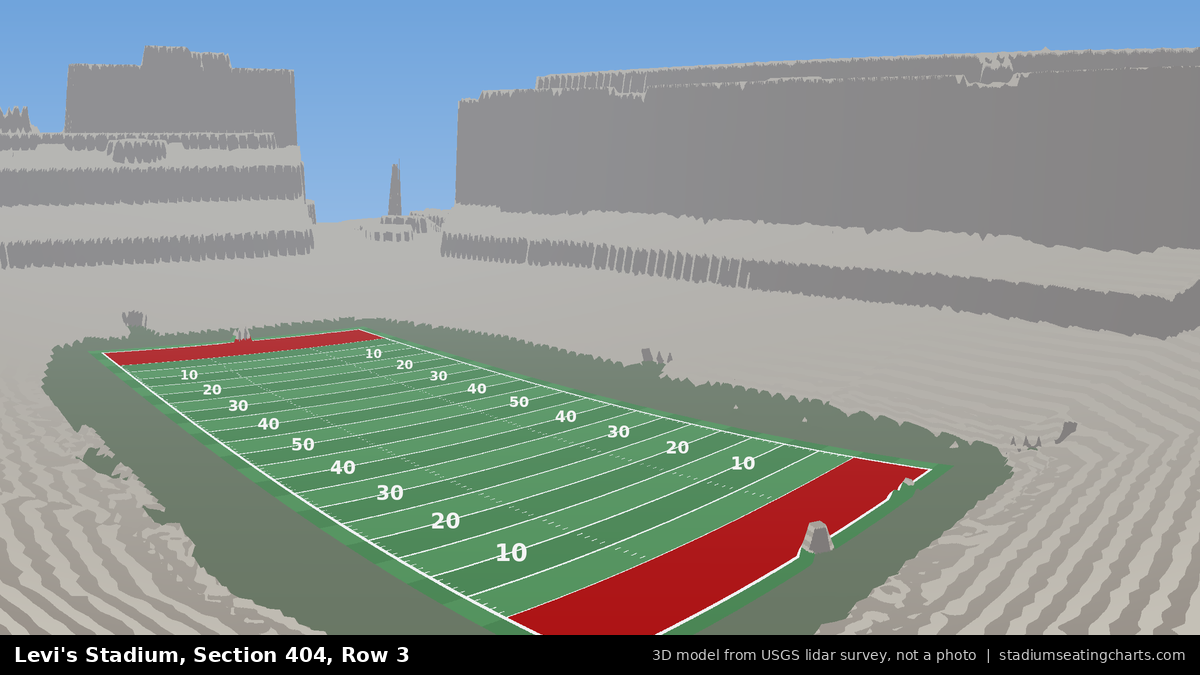 View from Levi's Stadium Section 404, Row 3, looking toward the field