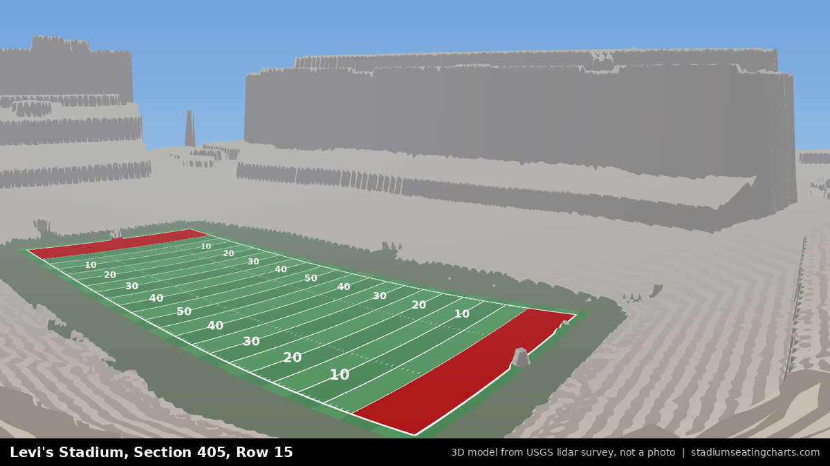 View from Levi's Stadium Section 405, Row 15, looking toward the field