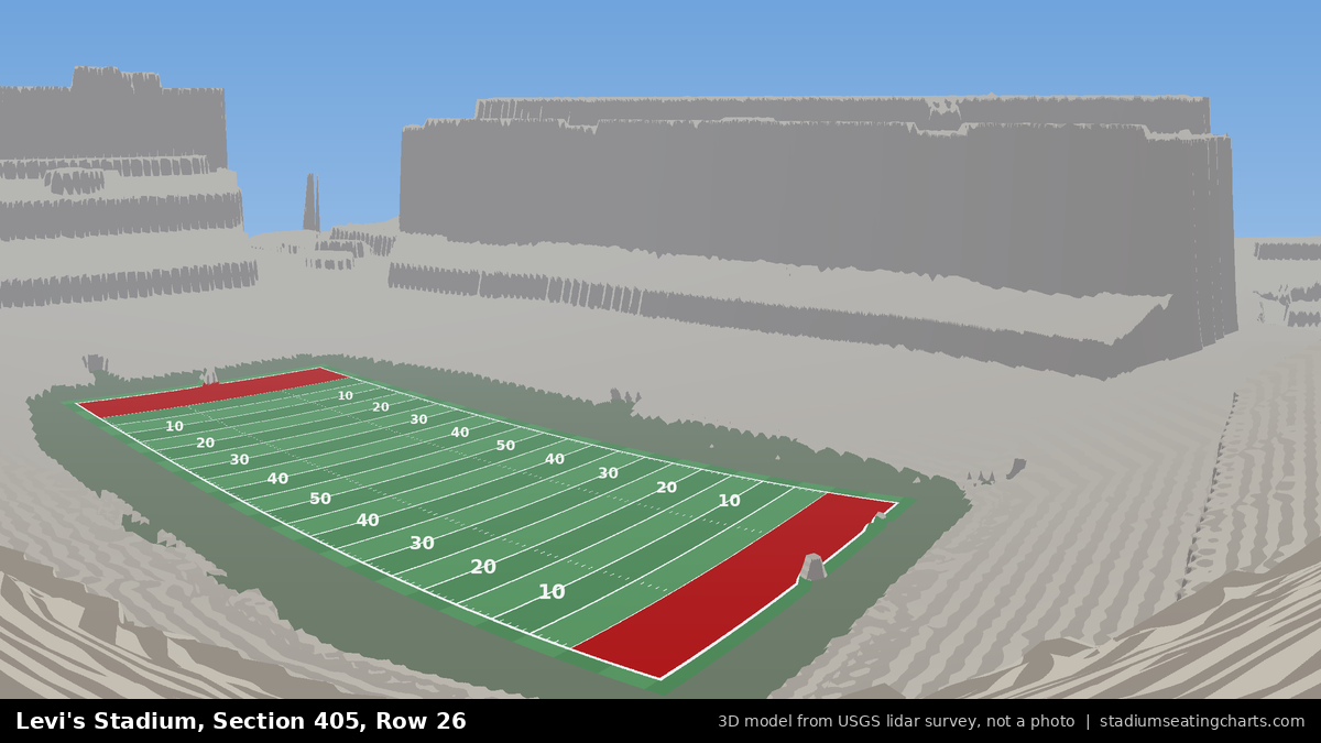 View from Levi's Stadium Section 405, Row 26, looking toward the field