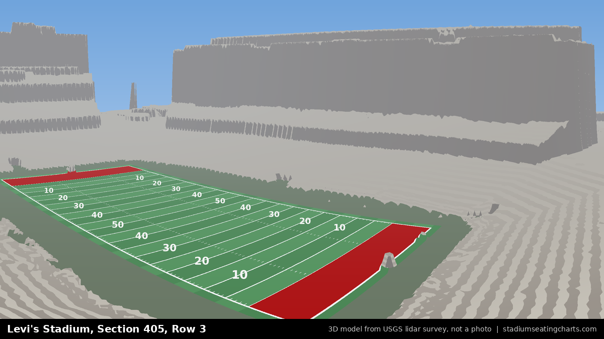 View from Levi's Stadium Section 405, Row 3, looking toward the field