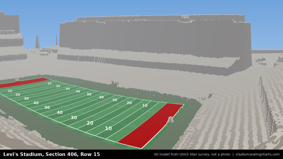 View from Levi's Stadium Section 406, Row 15, looking toward the field