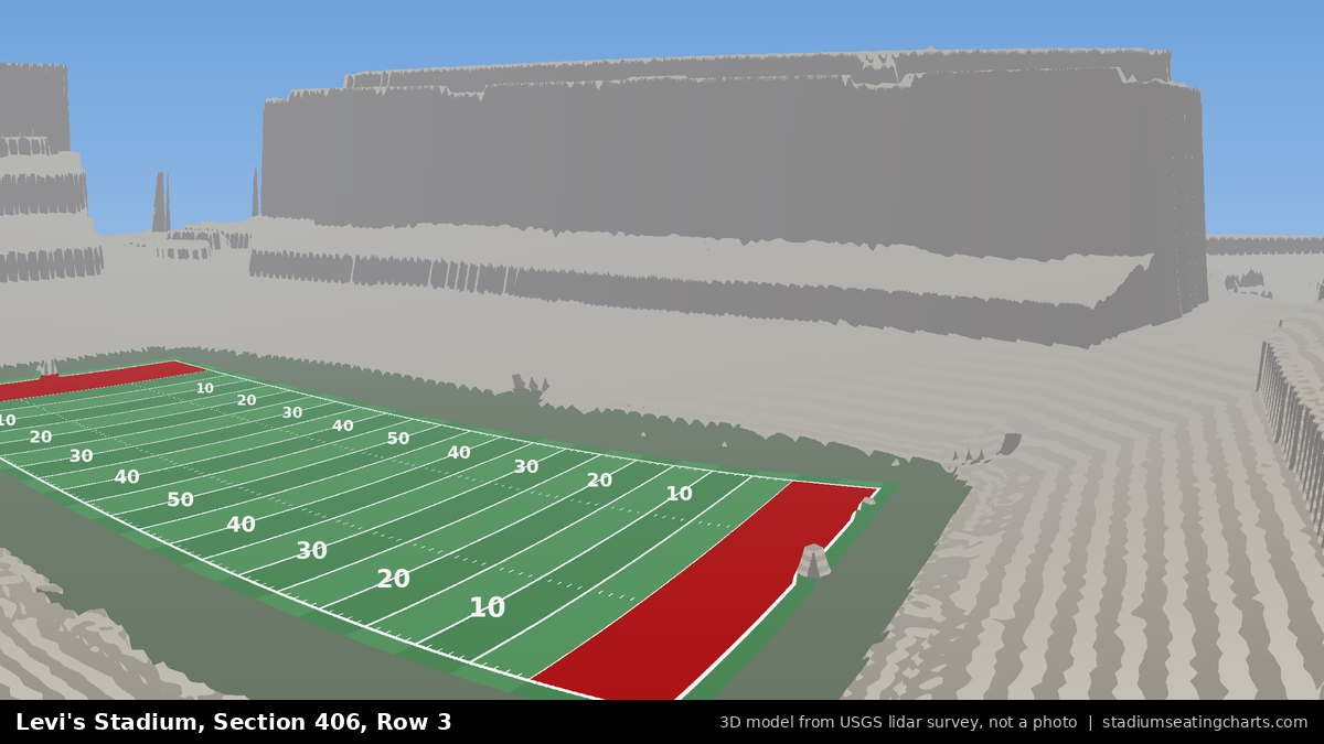 View from Levi's Stadium Section 406, Row 3, looking toward the field