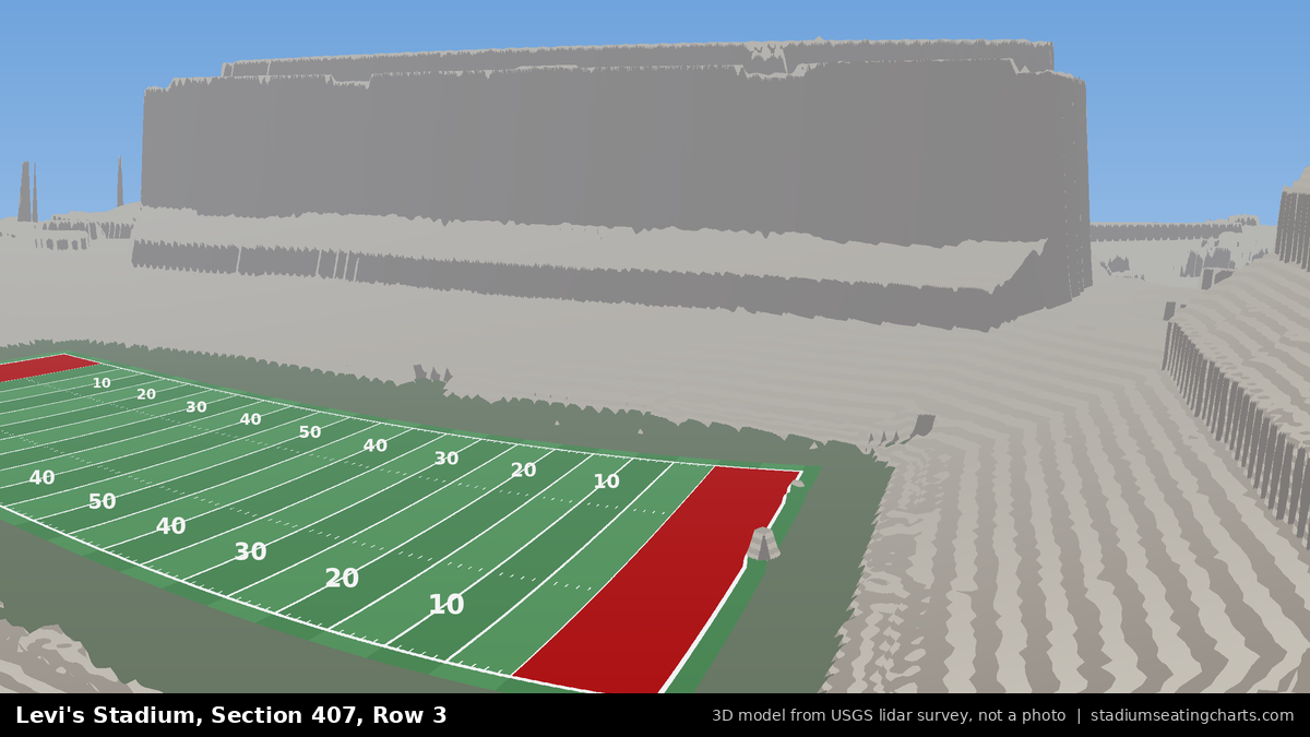 View from Levi's Stadium Section 407, Row 3, looking toward the field