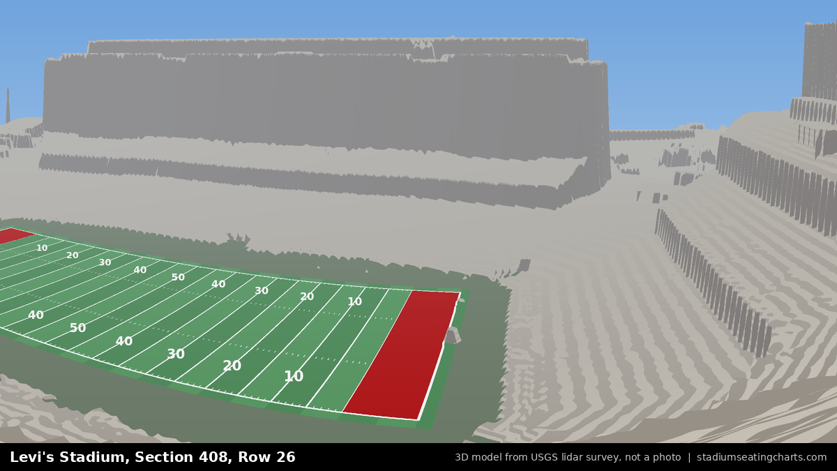 View from Levi's Stadium Section 408, Row 26, looking toward the field