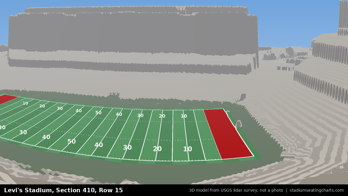 View from Levi's Stadium Section 410, Row 15, looking toward the field
