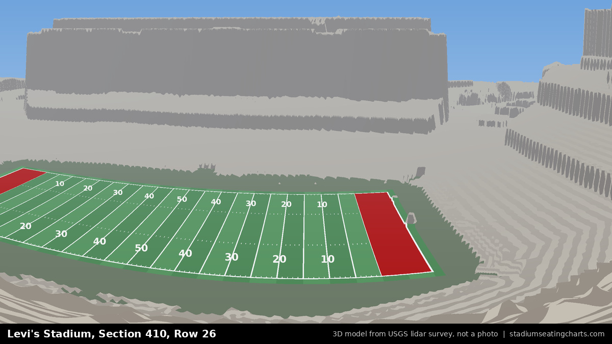 View from Levi's Stadium Section 410, Row 26, looking toward the field