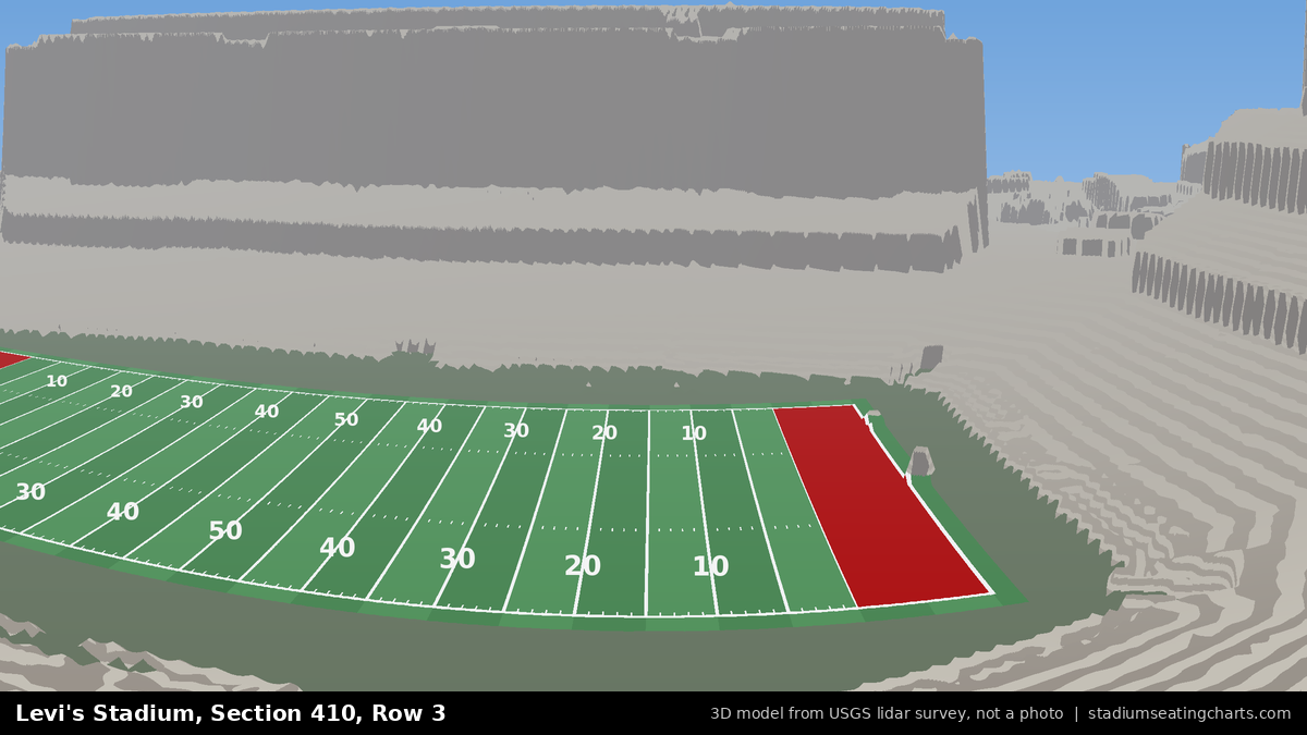 View from Levi's Stadium Section 410, Row 3, looking toward the field