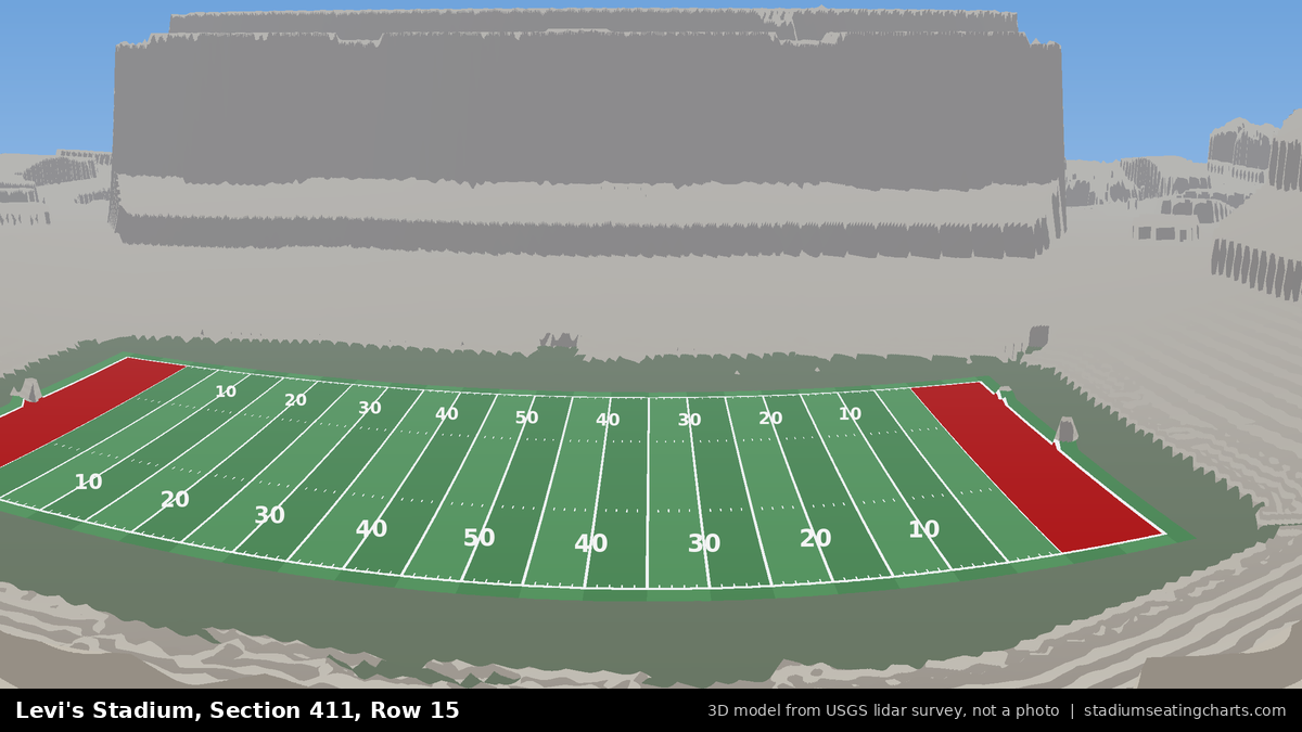 View from Levi's Stadium Section 411, Row 15, looking toward the field