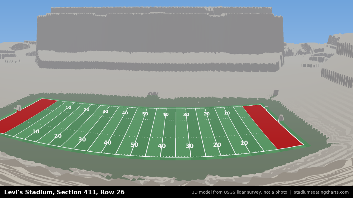 View from Levi's Stadium Section 411, Row 26, looking toward the field