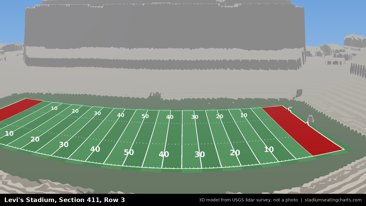View from Levi's Stadium Section 411, Row 3, looking toward the field