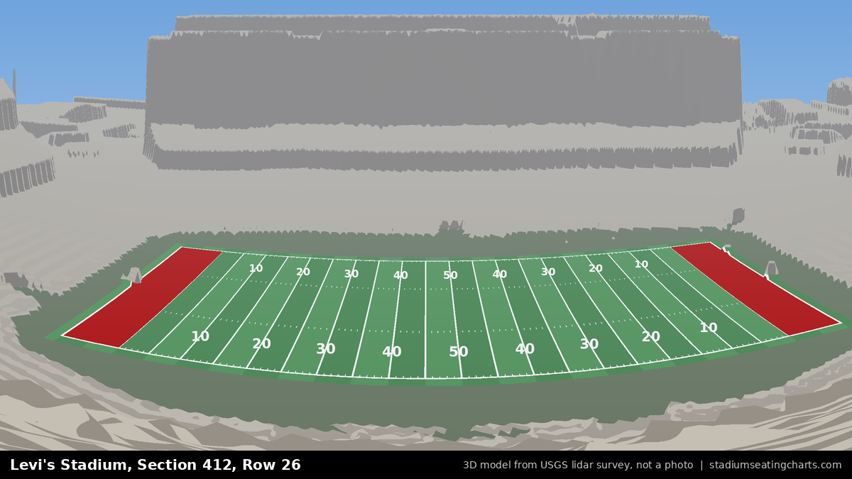 View from Levi's Stadium Section 412, Row 26, looking toward the field