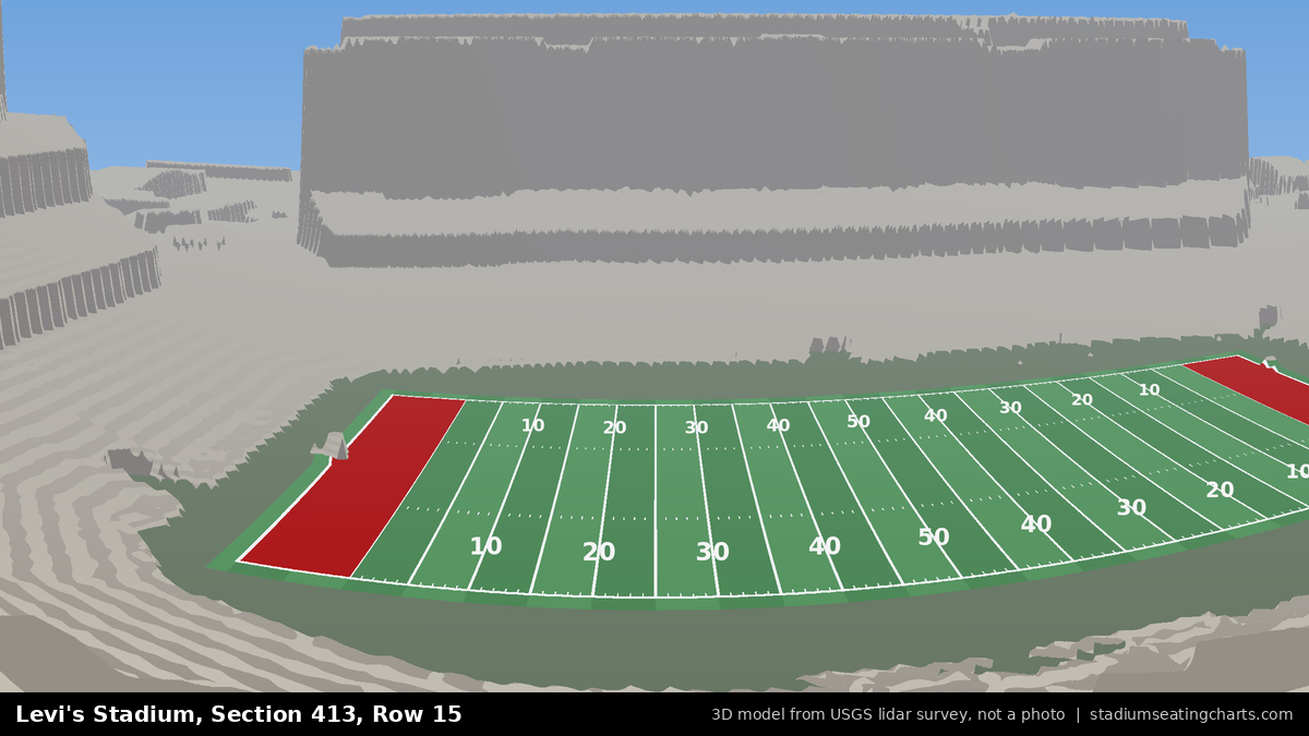 View from Levi's Stadium Section 413, Row 15, looking toward the field