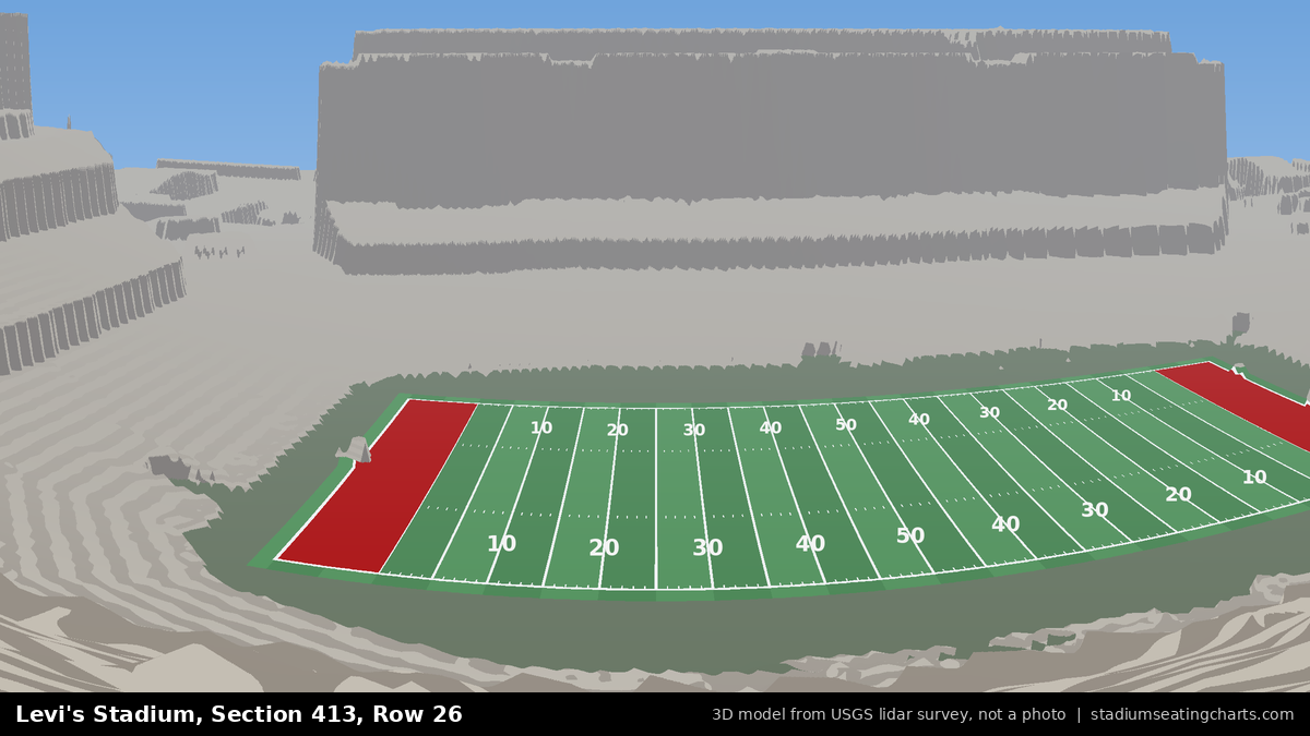 View from Levi's Stadium Section 413, Row 26, looking toward the field