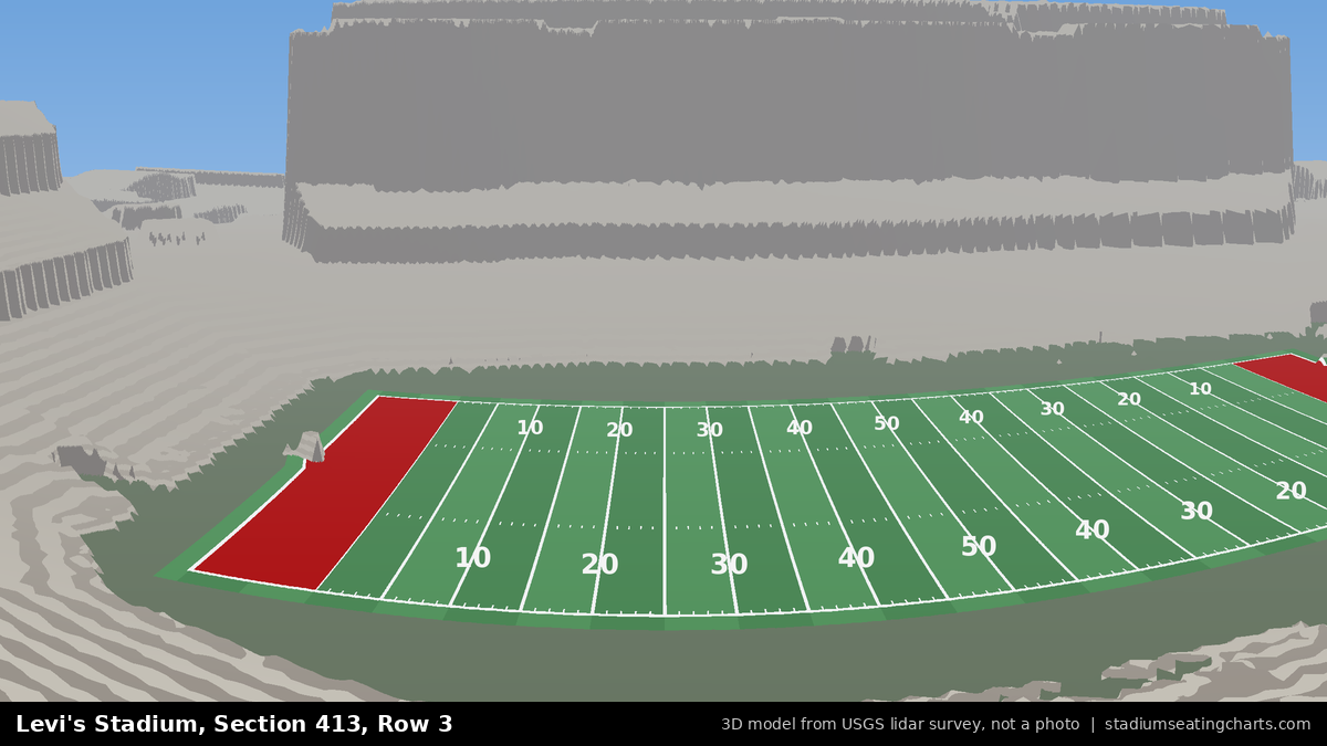 View from Levi's Stadium Section 413, Row 3, looking toward the field
