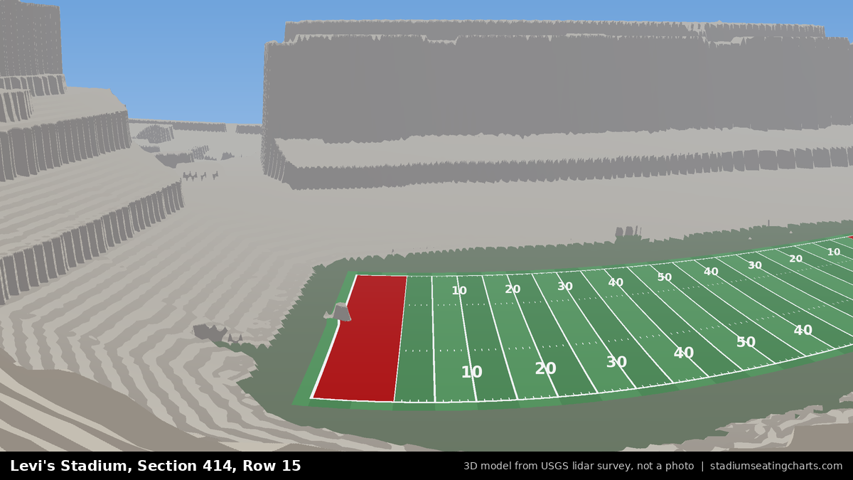 View from Levi's Stadium Section 414, Row 15, looking toward the field