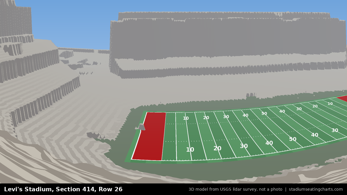 View from Levi's Stadium Section 414, Row 26, looking toward the field