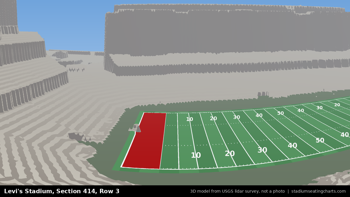 View from Levi's Stadium Section 414, Row 3, looking toward the field