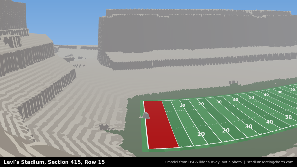 View from Levi's Stadium Section 415, Row 15, looking toward the field