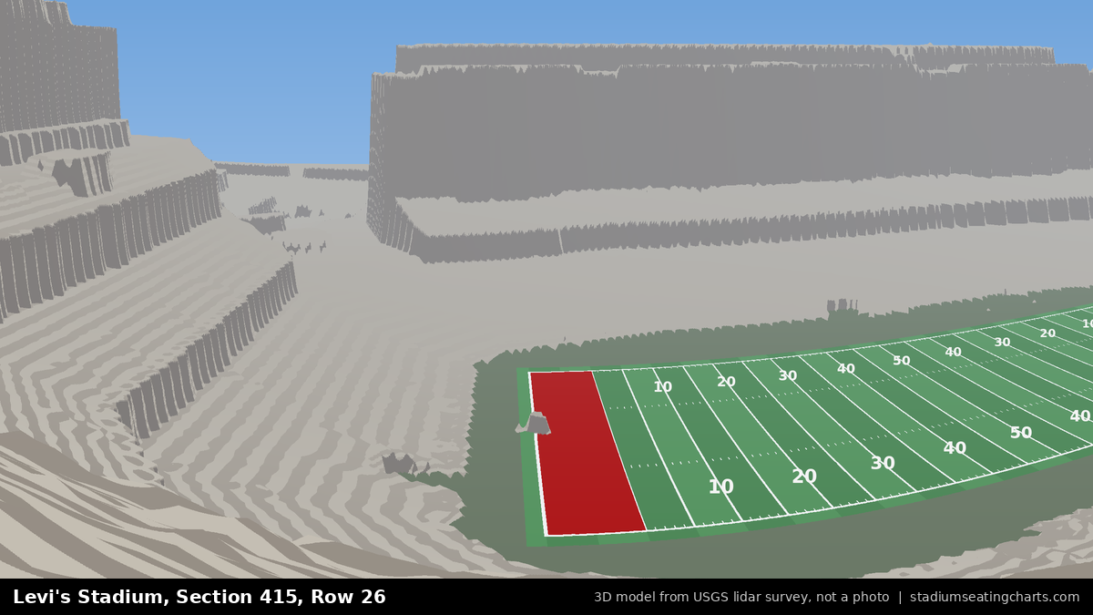 View from Levi's Stadium Section 415, Row 26, looking toward the field
