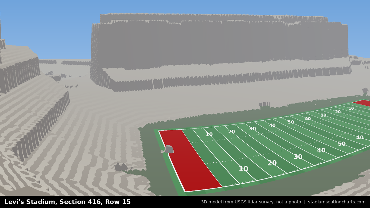View from Levi's Stadium Section 416, Row 15, looking toward the field