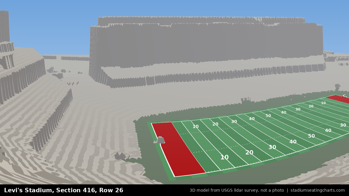 View from Levi's Stadium Section 416, Row 26, looking toward the field