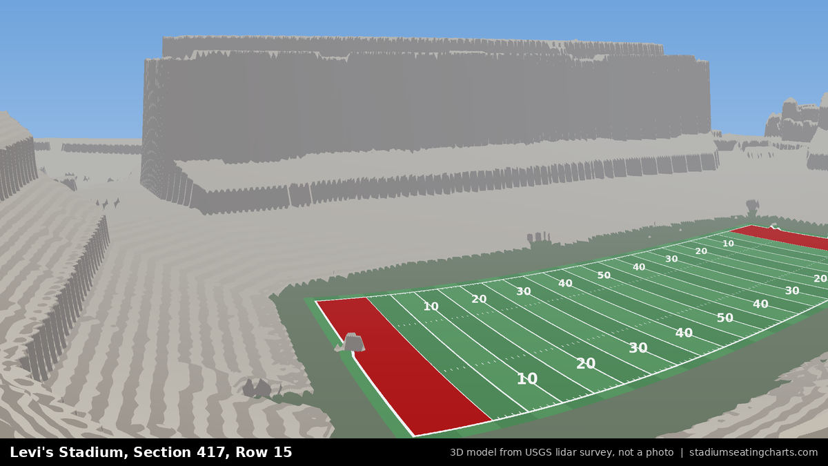 View from Levi's Stadium Section 417, Row 15, looking toward the field