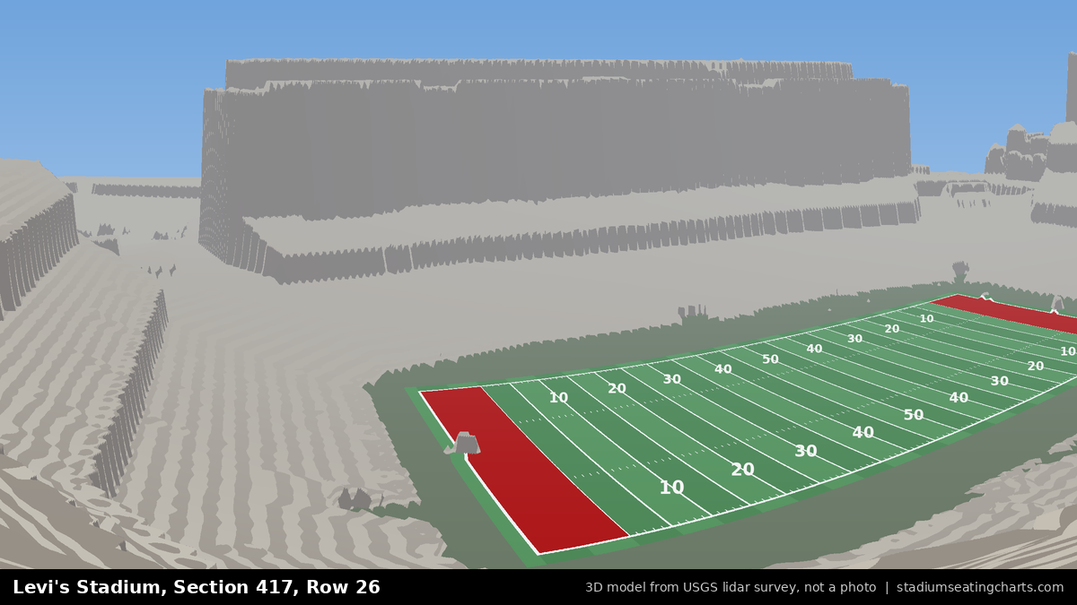 View from Levi's Stadium Section 417, Row 26, looking toward the field