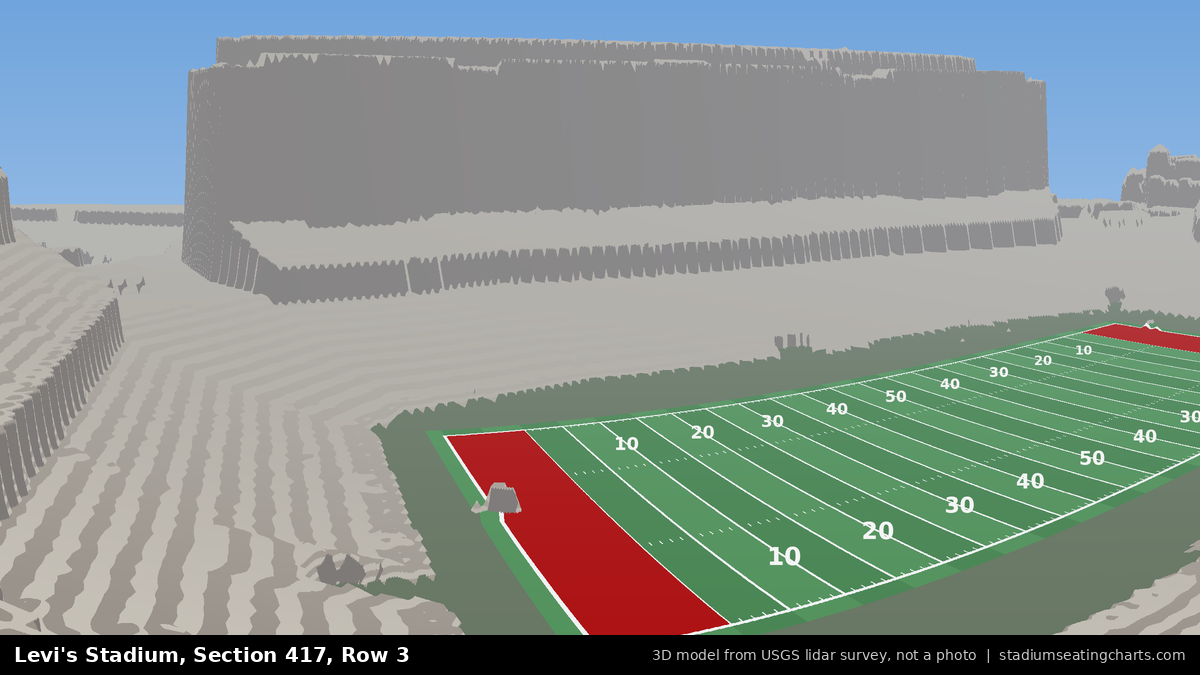 View from Levi's Stadium Section 417, Row 3, looking toward the field