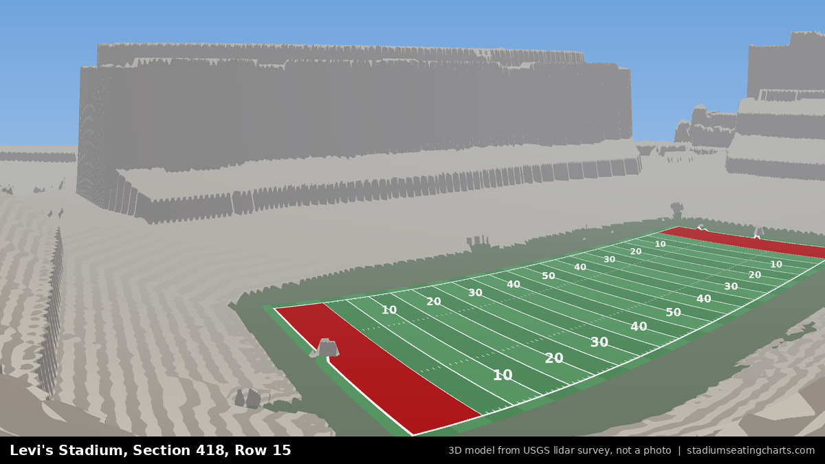 View from Levi's Stadium Section 418, Row 15, looking toward the field
