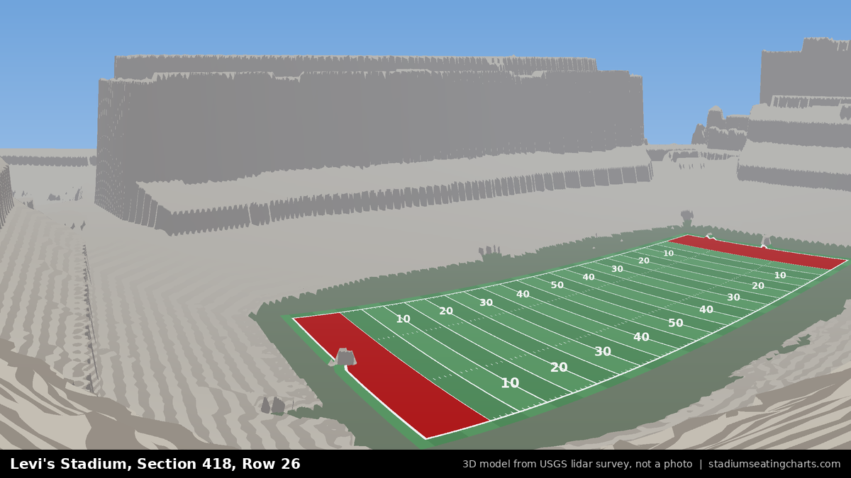 View from Levi's Stadium Section 418, Row 26, looking toward the field