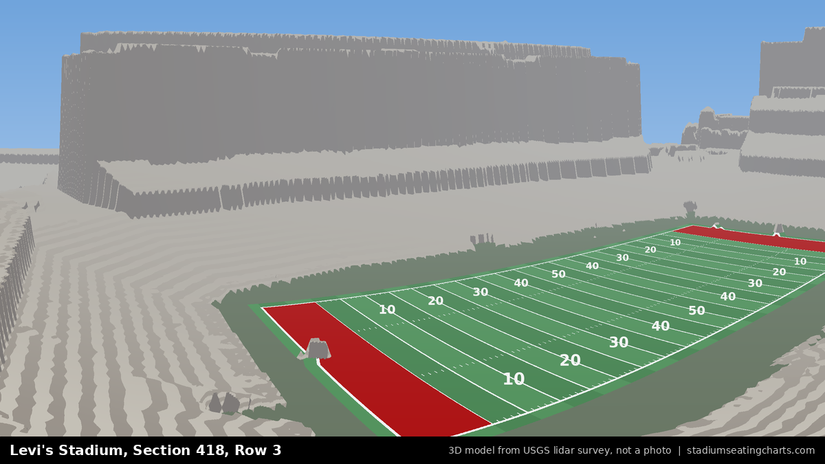View from Levi's Stadium Section 418, Row 3, looking toward the field