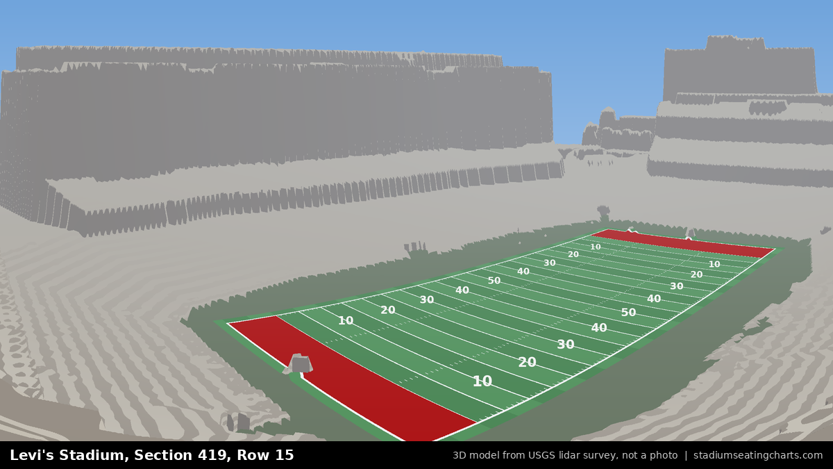 View from Levi's Stadium Section 419, Row 15, looking toward the field