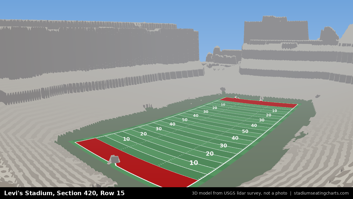 View from Levi's Stadium Section 420, Row 15, looking toward the field