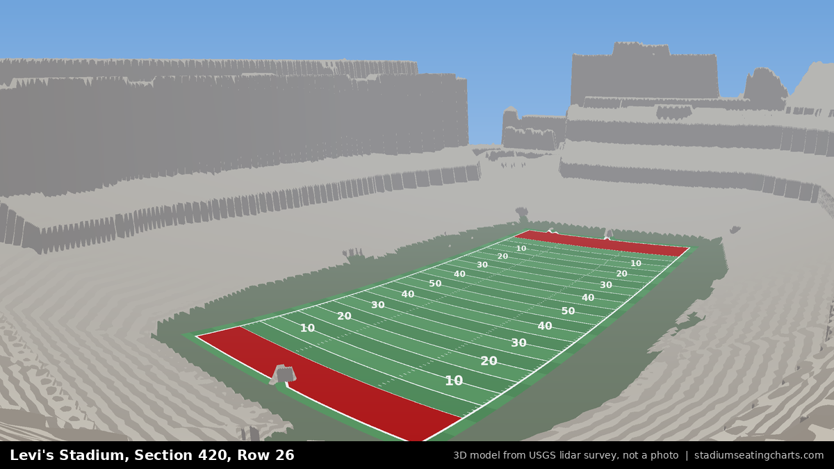 View from Levi's Stadium Section 420, Row 26, looking toward the field