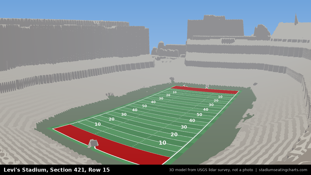 View from Levi's Stadium Section 421, Row 15, looking toward the field