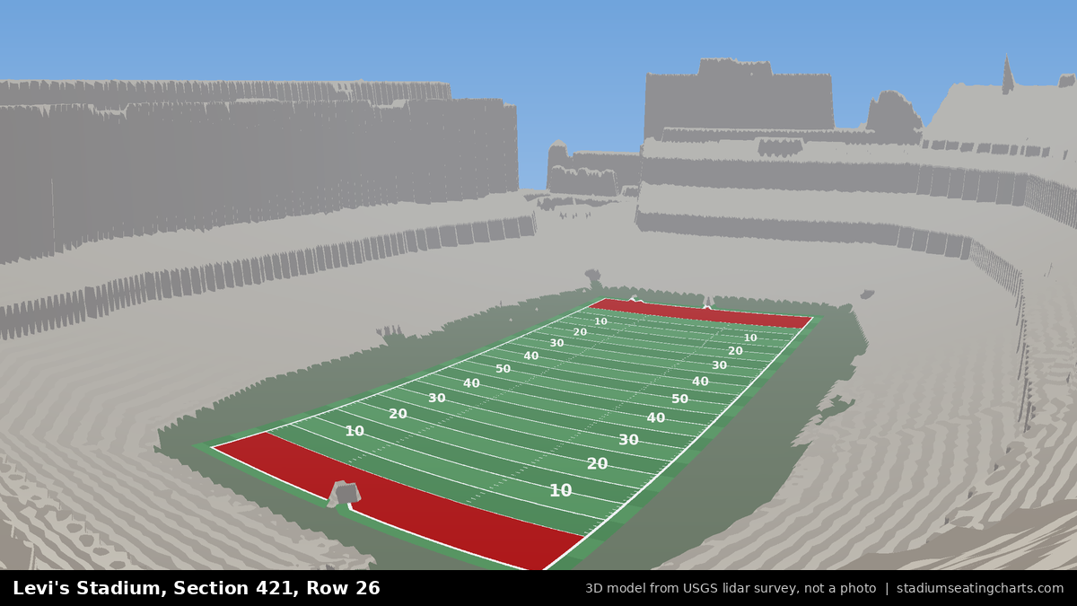 View from Levi's Stadium Section 421, Row 26, looking toward the field